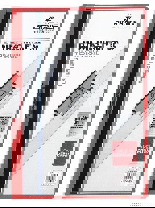 Durable DURACLIP 30 Sheet Document Metal Clip File Folder | 25 Pack | A4 Red