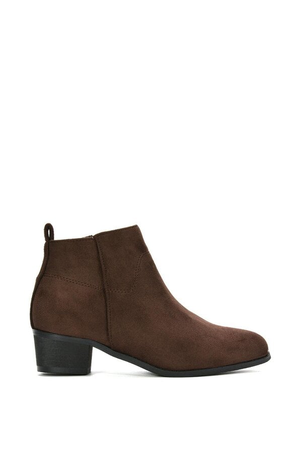 XY LONDON Zip Up Cowboy Ankle Boots With Low Block Heel