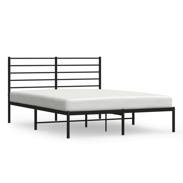 Berkfield Metal Bed Frame with Headboard Black 120x200 cm