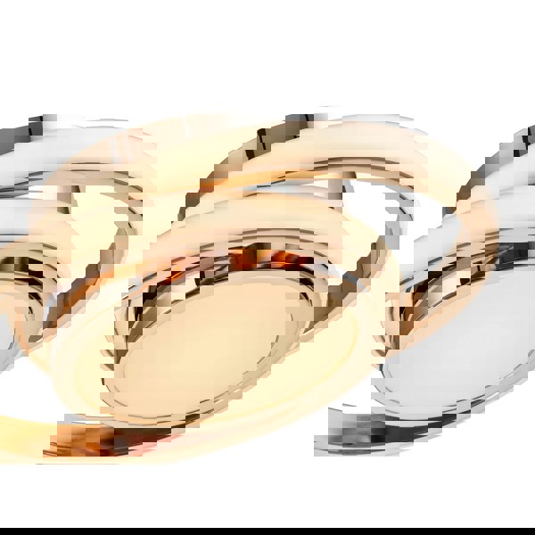 Modern LED Ceiling Light with Gold Rings and Central Downlighter Image 3