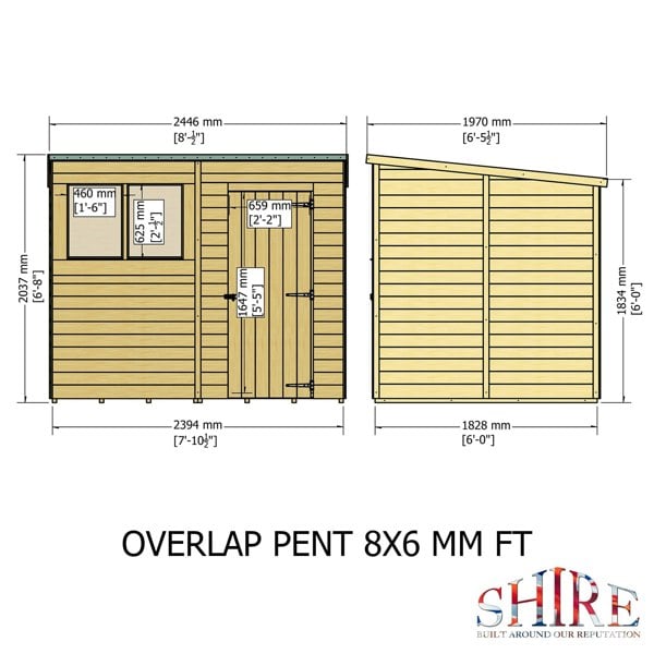 Shire Overlap Pent 8x6 Storage Shed - Best Shed