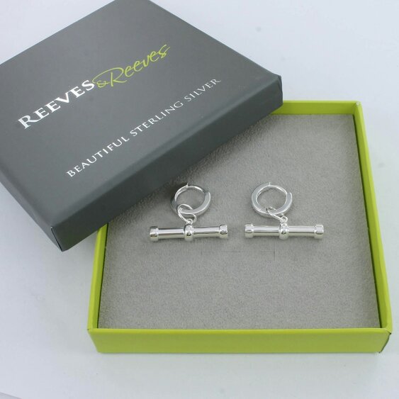 Reeves & Reeves Sterling Silver T-Bar Earrings