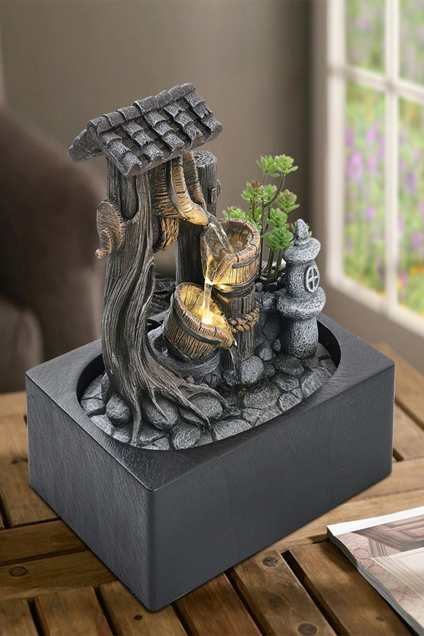Living and Home Tabletop Fountain Relaxation Water Feature for Home Office Decor