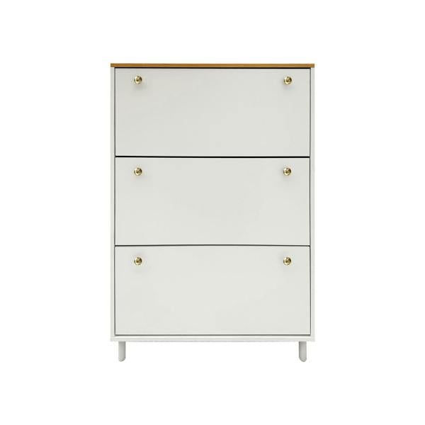 HYGRAD BUILT TO SURVIVE Shoe Storage Cabinet Flip Doors Type Entryway Shoe Rack Storage Organizer Footwear Organiser Space-saving w/ 3 Drawers