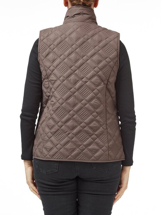 PennyPlain Diamond Quilt Gilet - Latte