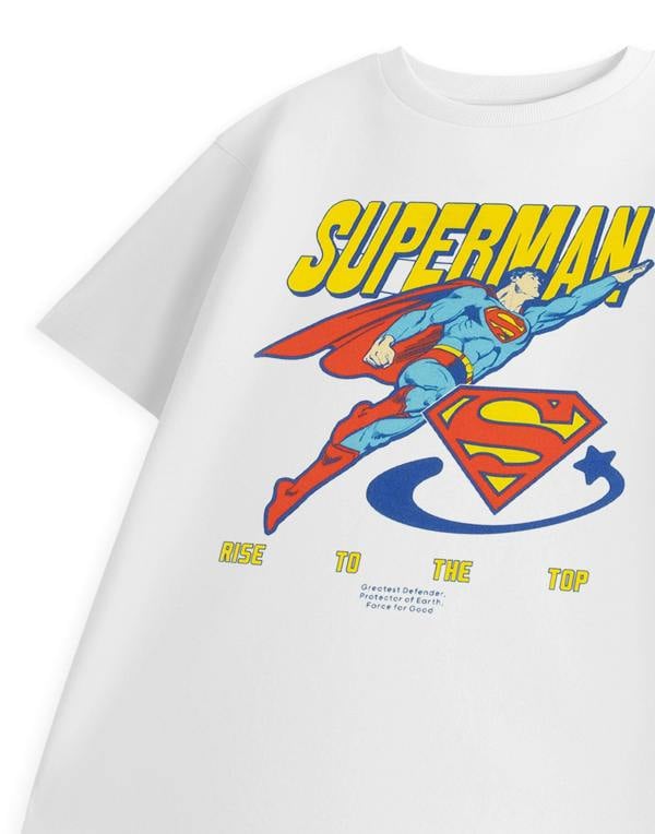 Vanilla Underground DC Comics Superman Boys White Rise To The Top Short Sleeved T-Shirt