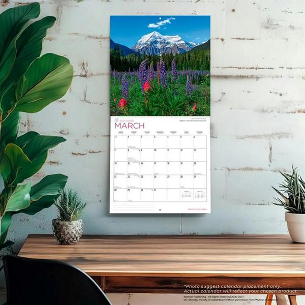 British Columbia Calendar 2027, Wall Calendars, Month To View, Travel, Gift