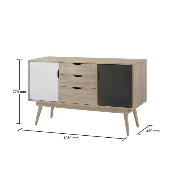 Timber Art Design Alford Sideboard 2 Doors 3 Drawers Storage Cabinet Cupboard