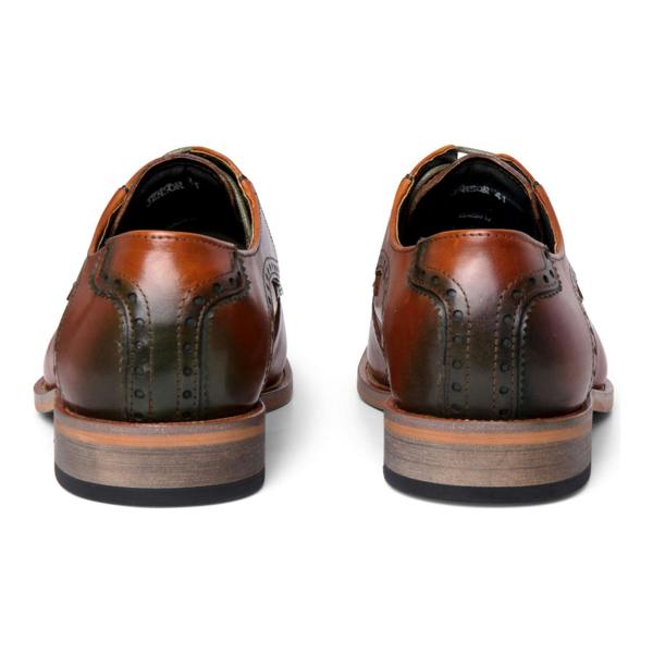 Justin Reess Men's Brown Leather Lace Up Oxford Shoes - Jenson