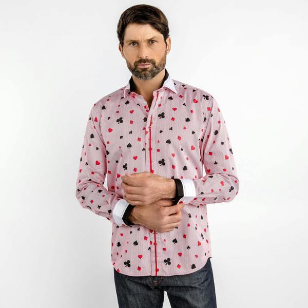 CARD SYMBOLS PRINT SHIRT – Premium Men's Patterned Shirt by Claudio Lugli | Bold Design, Tailored Fit, Best Printed Shirts