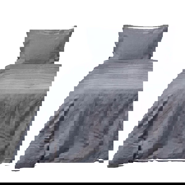 HOMESCAPES French Flax Linen Duvet Cover Set