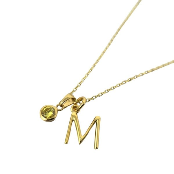 Delicate Initial And Birthstone Gold Vermeil Necklace