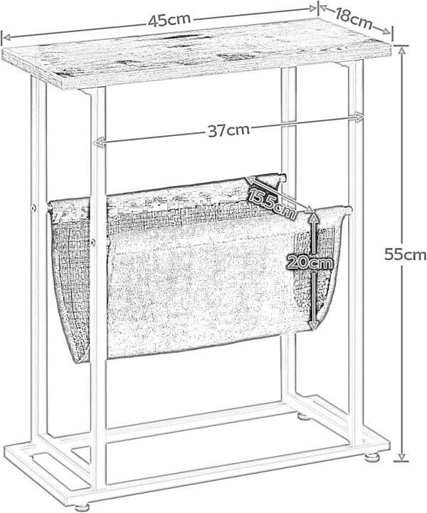 Rafaelo Mobilia Bedside Table with Magazine Holder Sling