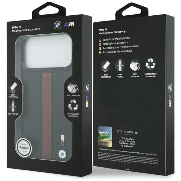 BMW M Perforated Stripe Logo Case with MagSafe for iPhone 17 Pro Max 6.9" Red - BMHMP17X25PCPSKR