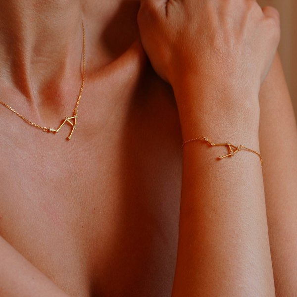 Gold Trip Libra Zodiac Constellation Necklace