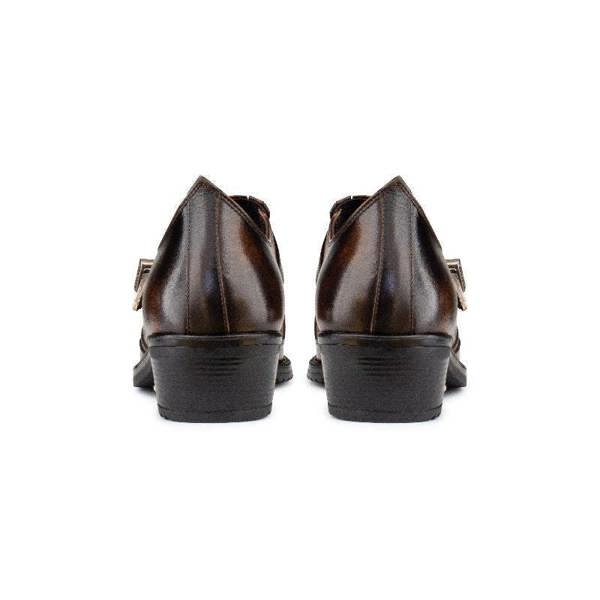Infinity Leather Men's Brown Leather Winklepickers Cowboy Cuban Biker Boots