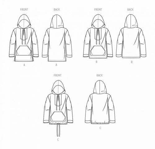 Simplicity Sewing Pattern 9759, Hoodies, Sweaters for Kids, Teenagers, Men, Women, A (XS - L / XS - XL) - Easy
