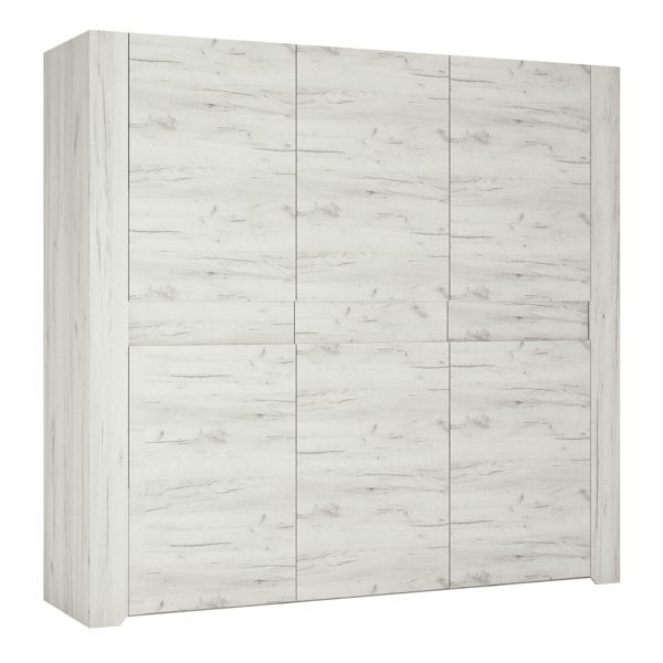 Furniture To Go Angel 3 door wardrobe in White Craft Oak