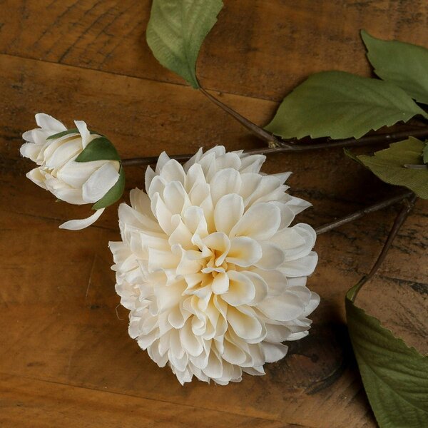 Wyld Haus Set of 3 Artificial Flowers White Dahlia Stems