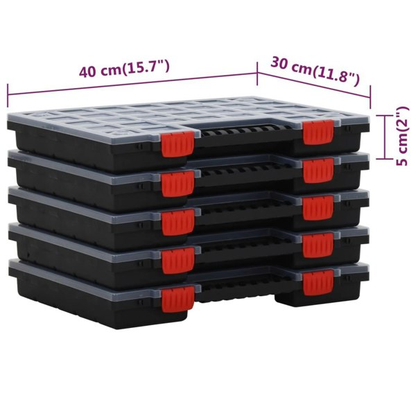 Berkfield Assortment Boxes 10 pcs 40x30x5 cm Polypropylene