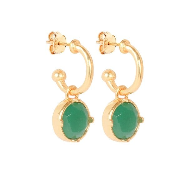 Lila Rasa Emerald Green Crystal Hoop Earrings