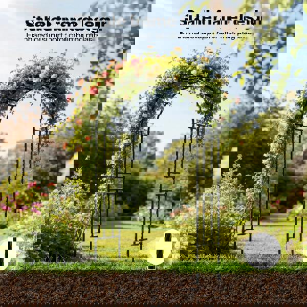 LAMBU 2.4M Metal Garden Arch Trellis Rose Climbing Plant Archway Tubular Frame