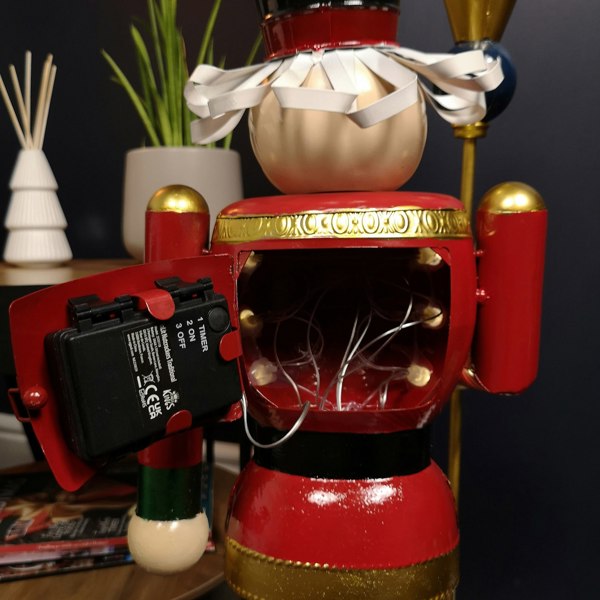 Samuel Alexander 80cm Light Up Nutcracker Soldier LED Christmas Wooden Ornament Home Decoration