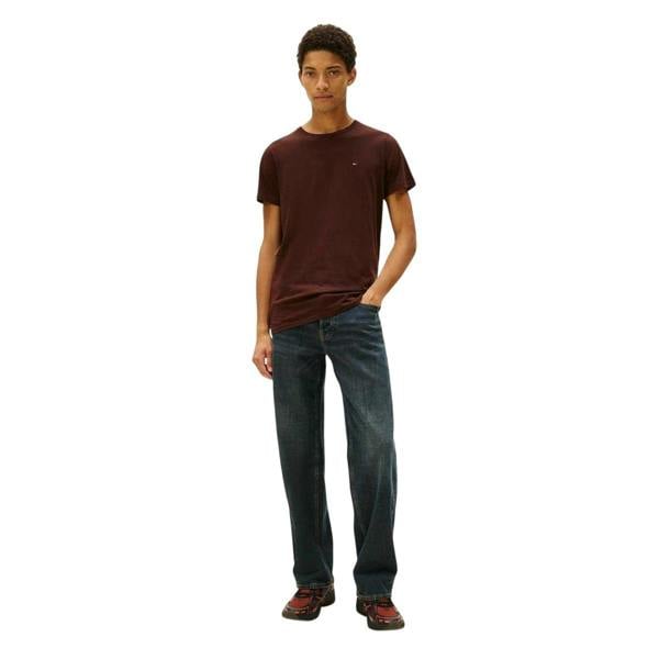Tommy Jeans Mens Embroidered Logo Loose T-Shirt - Brown - 