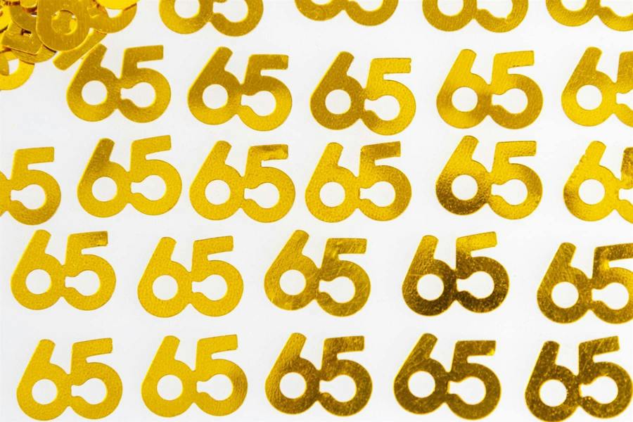 65th Birthday Gold Foil Metallic Confetti Table Decoration Pack for Party Displays and Celebrations image 2