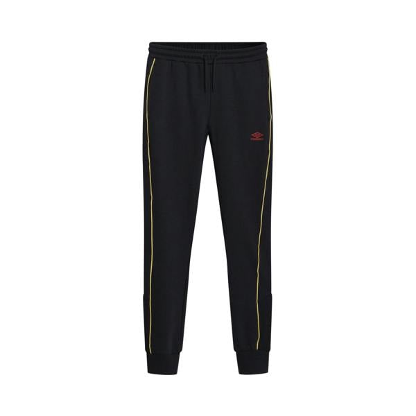Umbro Mens Panelled Jogging Bottoms - Black/Red Dahlia/Antique Gold
