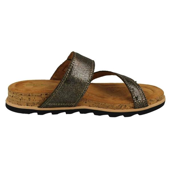 Clarks Ladies Clarks Strappy Toe Post Wedge Heeled Sandals Yacht Beach