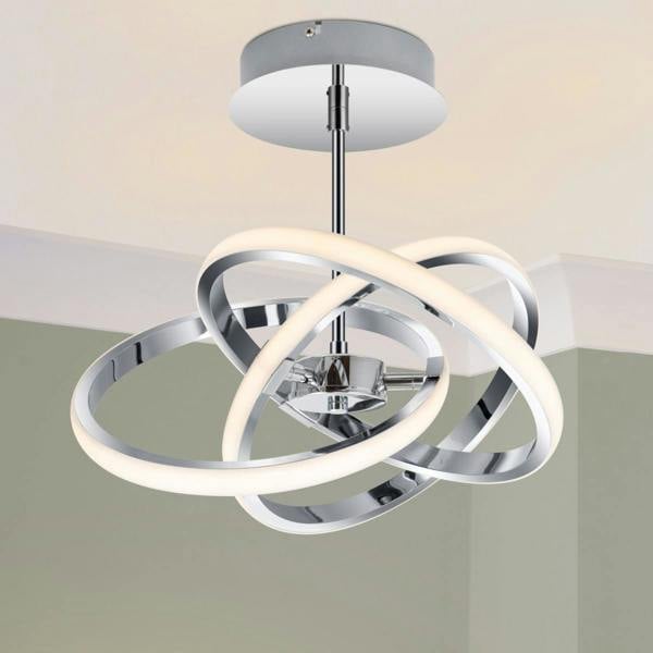 COSYLYTE Ridgley 3 Ring LED, Ceiling/Pendant Light - Chrome