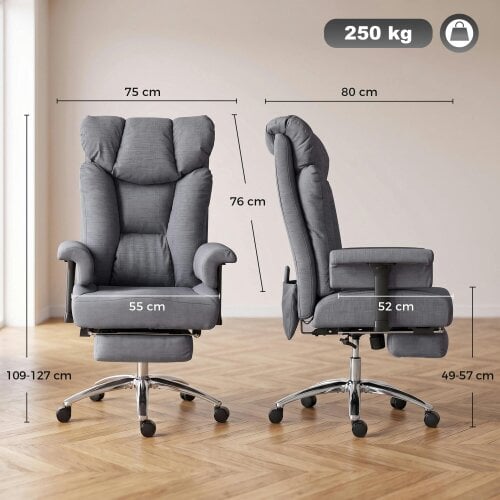 HOMCOM 250 kg Big and Tall Massage Office Chair with Heat