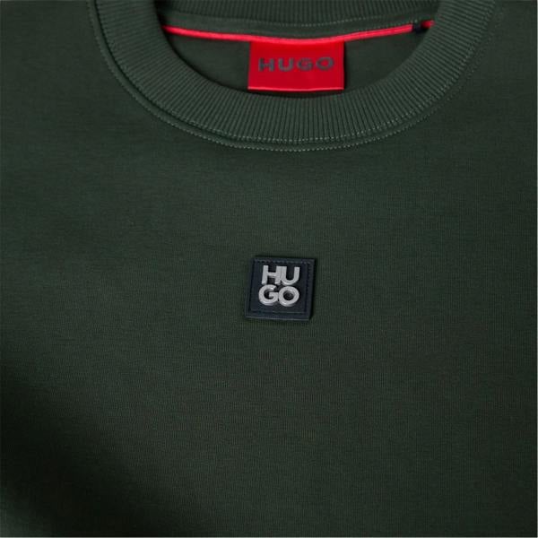 Hugo Mens Dettil Crew Neck Sweatshirt - Dark Green - 