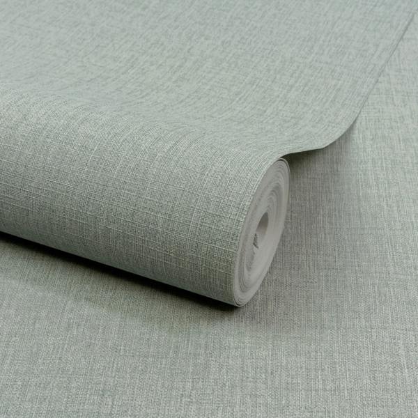 Grandeco Boutique Trente Linen Effect Luxury Weight Embossed Wallpaper, Sea Green