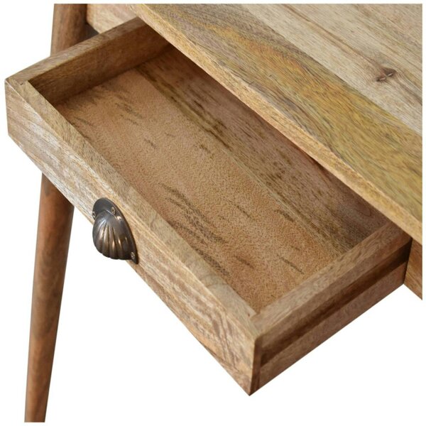 Wyld Haus Grasse Mini Natural Mango Wood Scandi Writing Desk with Drawer