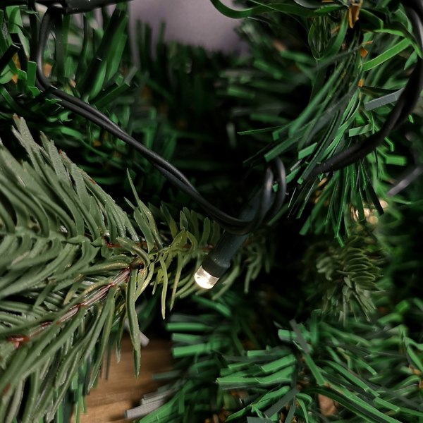Samuel Alexander 1.8m Plain Green Christmas Garland with 164 Tips and 50 Warm White LED Lights