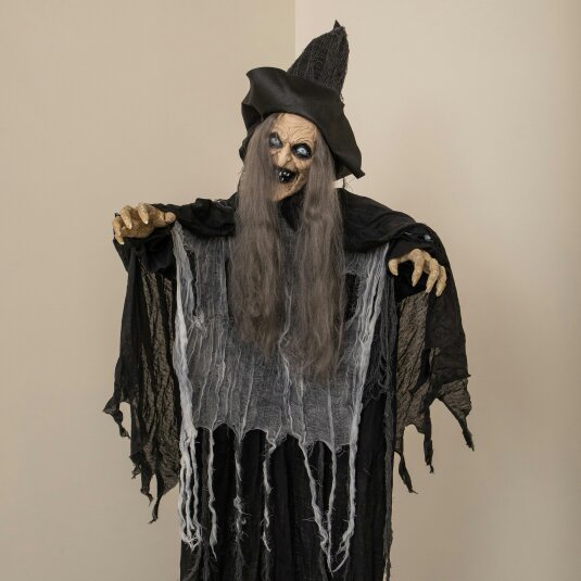 Samuel Alexander 1.84m Animated Cackling Halloween Witch with Green LED Eyes