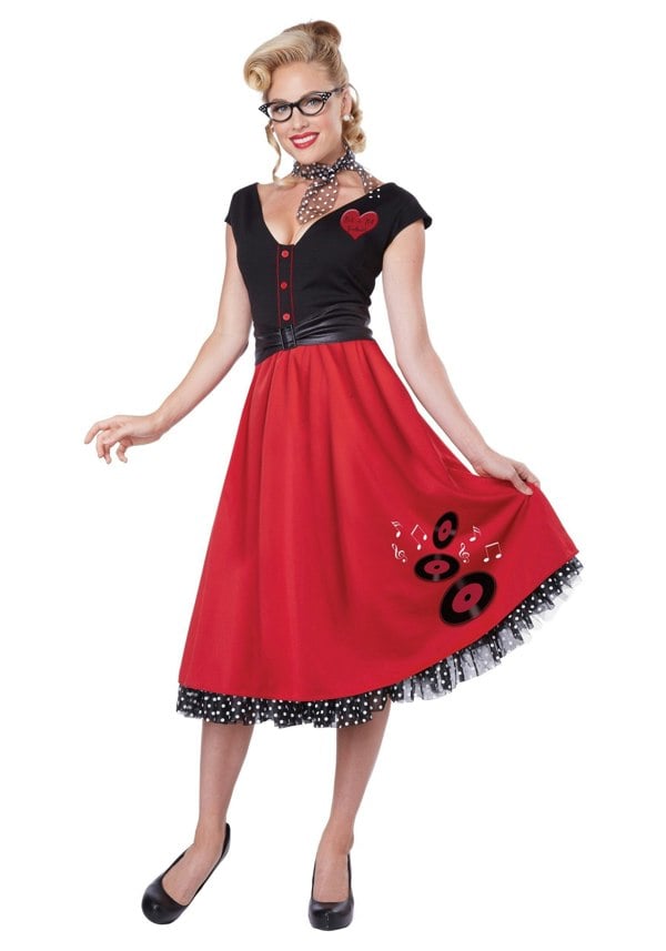 California Costume Women's 1950s Grease Rock N Roll Sweetheart Adult Costume - S