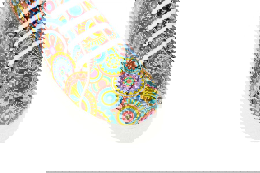 Embassy London Camila - Signature Print - Women's chunky sole leather trainer in colourful print