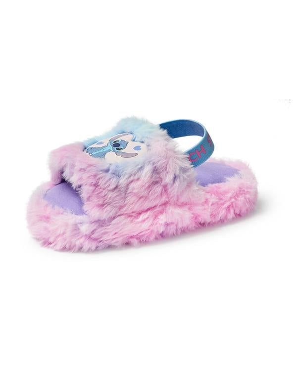 Disney Womens Multicoloured Fluffy Ombre Stitch Character Slider Slippers