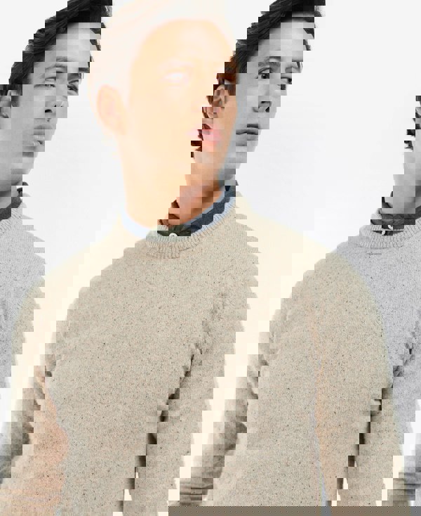 Barbour Tisbury Crew Neck Knitted Jumper - Stone