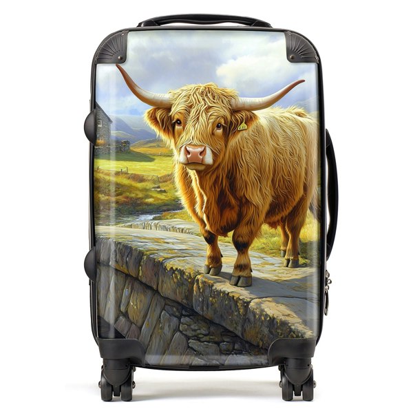 Warren Reed Highland Cow Suitcase