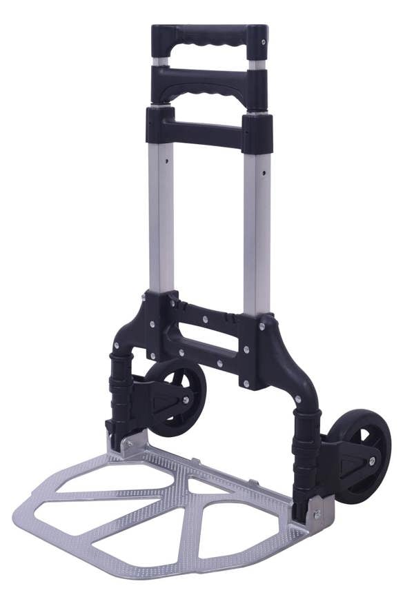 Workhorse Mini Compact Folding Sack Truck - Telescopic Handle with 2 Solid Tyres, 60kg Capacity