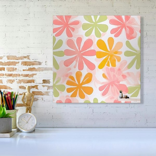 Warren Reed Yellow And Pink Flowers Canvas