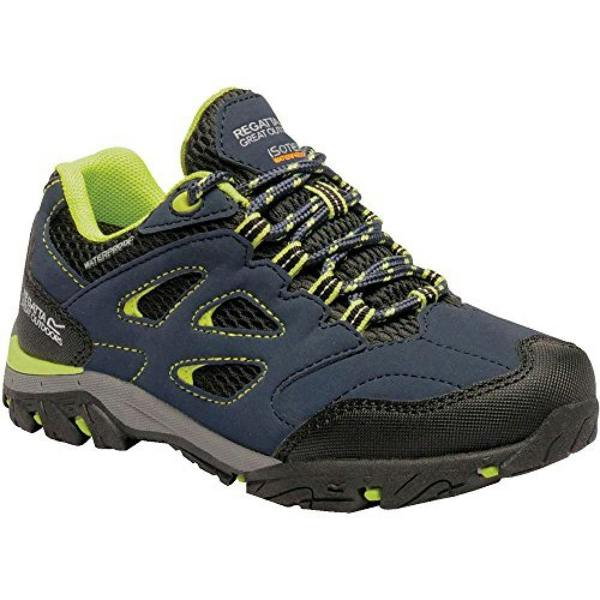 Regatta Childrens/Kids Holcombe Low Junior Hiking Boots - Navy Blaze/Lime Punch