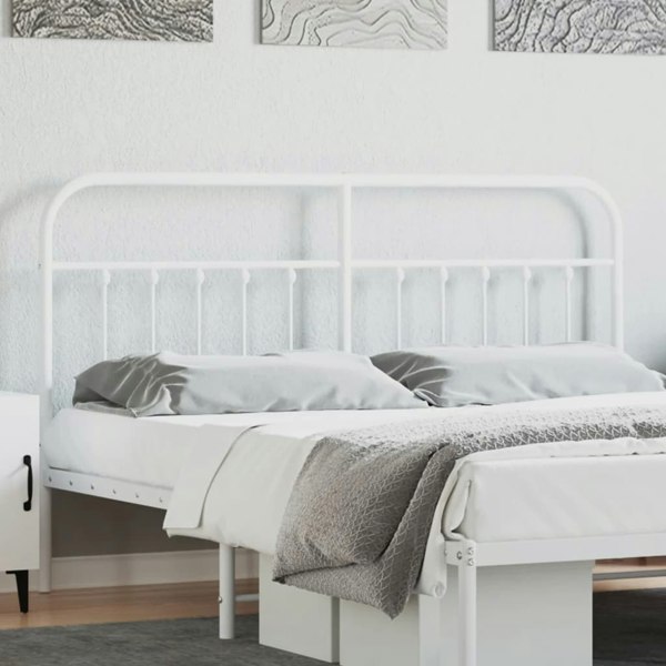 Berkfield Metal Headboard White 180 cm