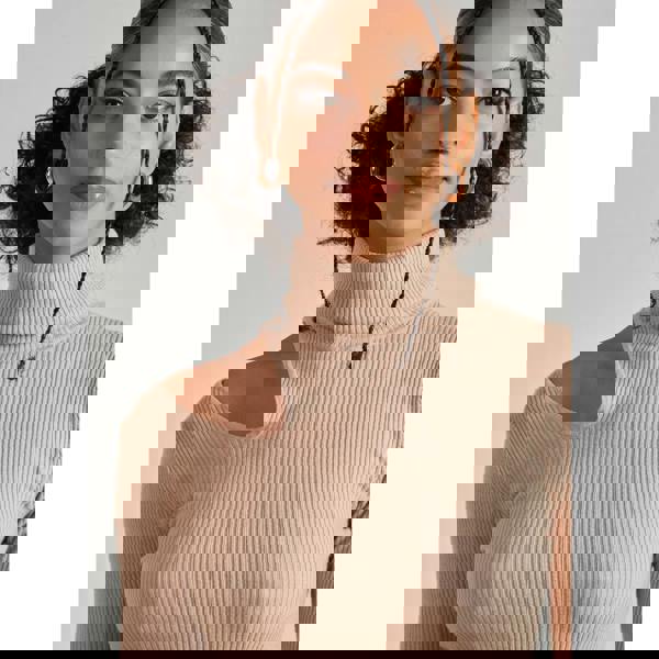 Pink Vanilla Knit Cut Out Turtle Neck Top