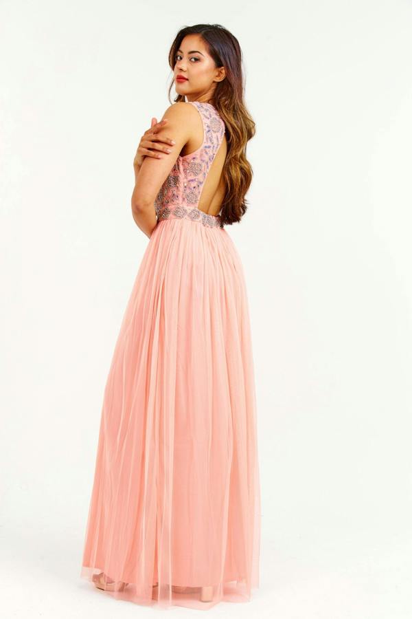 LuvForever Rose Handmade Embellished Maxi Dress