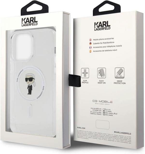 Karl Lagerfeld IML Ikonik Hard Case with MagSafe for iphone 15 Pro 6.1" Transparent - KLHMP15LHFCKNOT